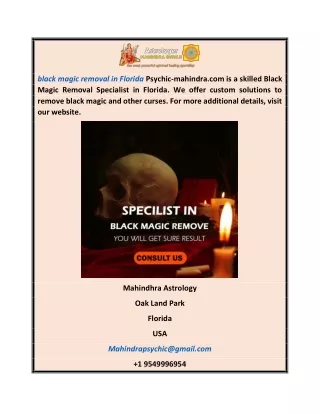 Black Magic Removal in Florida  Psychic-mahindra.com