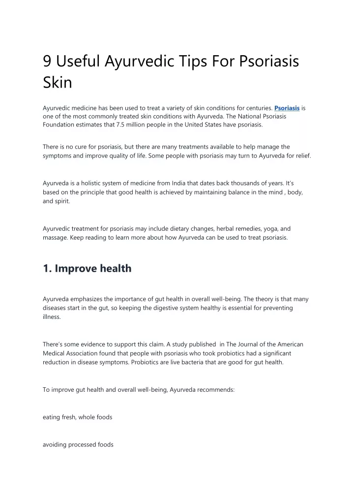 9 useful ayurvedic tips for psoriasis skin