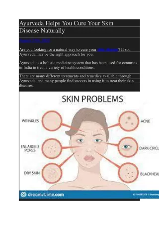 Ayurveda Helps You Cure Your Skin Disease Naturally