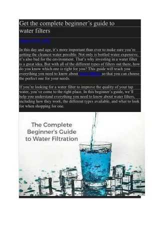 get the complete beginner s guide to water filters