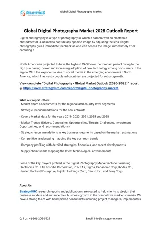 2022 Digital Photography Industry Global Analysis Report