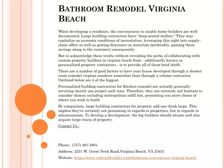 bathroom remodel virginia beach