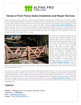 Farm fence gates installation