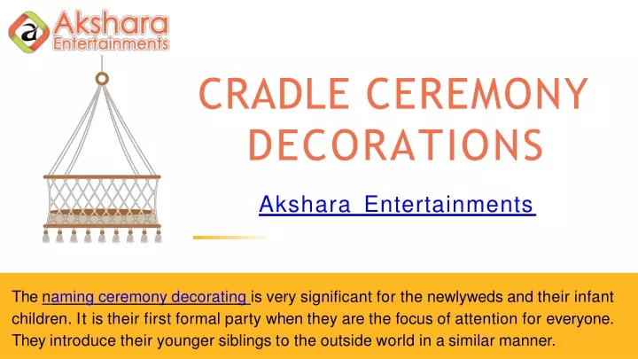 cradle ceremony decorations