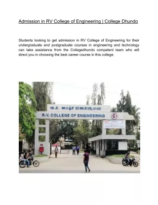 admission in rv college of engineering college