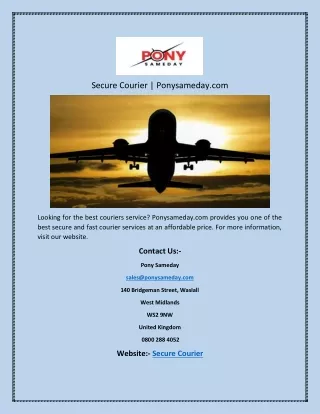 secure courier ponysameday com