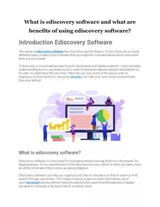 What is ediscovery software and what are benefits of using ediscovery software?