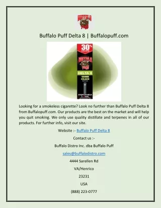Buffalo Puff Delta 8  Buffalopuff