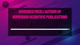 Domenico Miceli Author of Numerous Scientific Publications