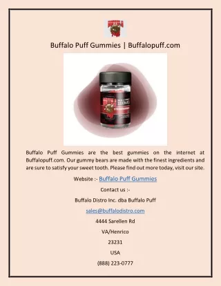 Buffalo Puff Gummies  Buffalopuff