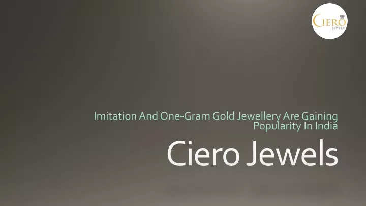 imitation and one gram gold jewellery are gaining popularity in india
