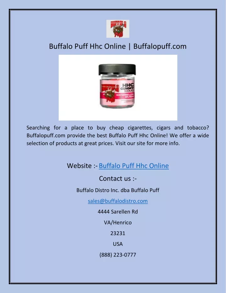 buffalo puff hhc online buffalopuff com
