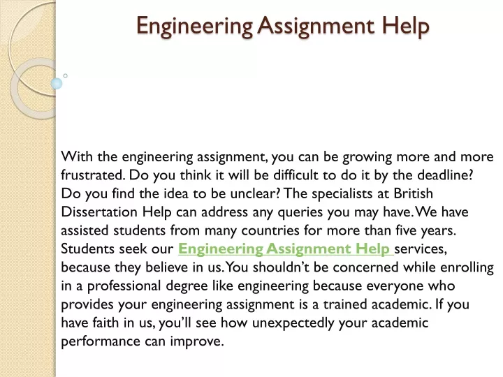 engineering assignment help