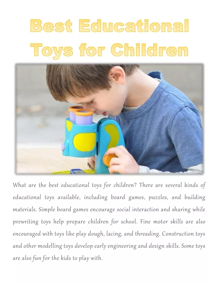 what are the best educational toys for children