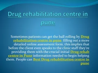 Drug rehabilitation centre in pune