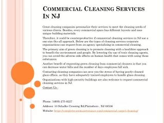 Commercial Cleaning Services In NJ