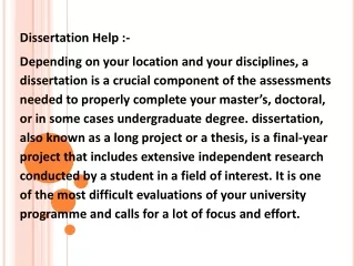 dissertation help depending on your location