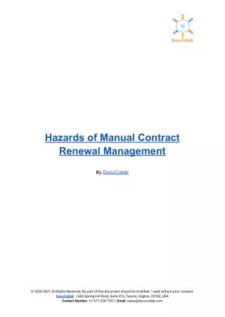 Hazards of Manual Contract Renewal Management