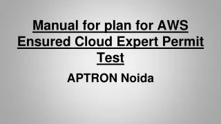 Manual for plan for AWS Ensured Cloud Expert Permit Test