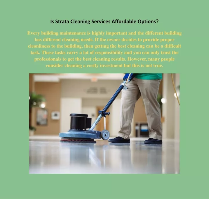 is strata cleaning services affordable options