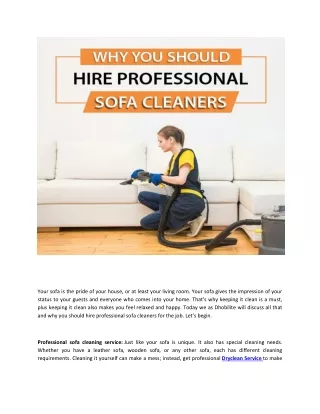 Why you should hire professional sofa cleaners
