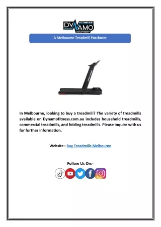 a melbourne treadmill purchaser