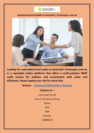 Automated Smsf Audits In Australia | Evolvsuper.com.au