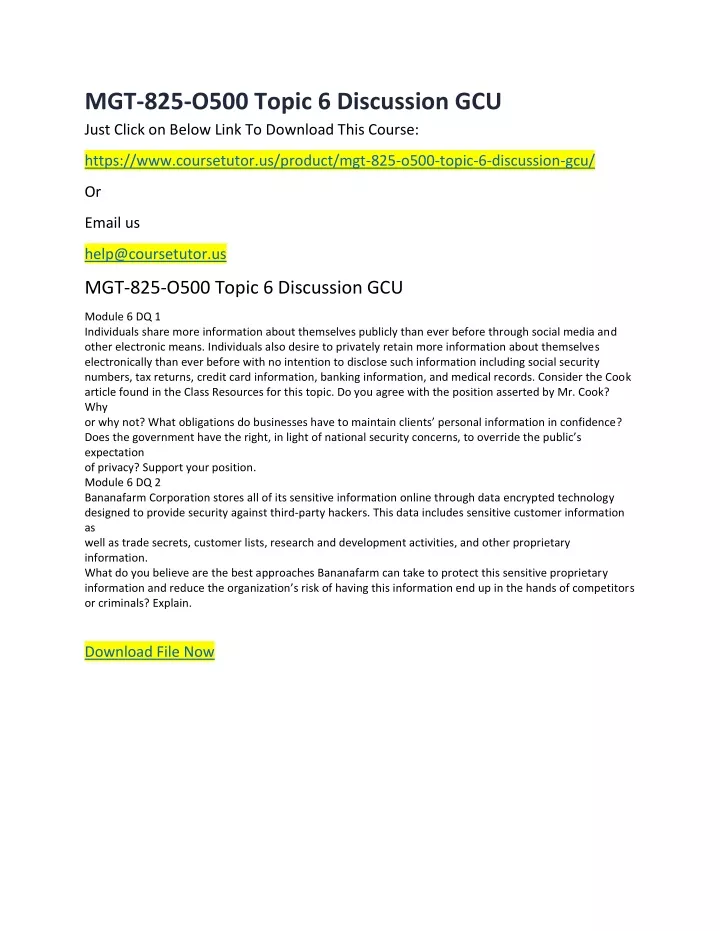 mgt 825 o500 topic 6 discussion gcu just click