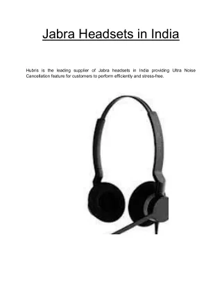 Jabra Headsets in India | Hubrisindia