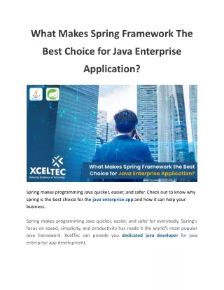 what makes spring framework the