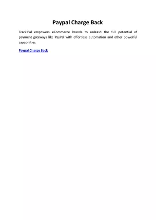paypal charge back
