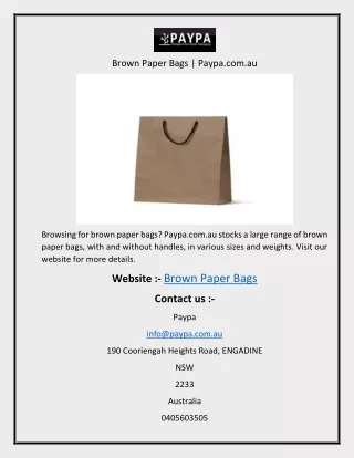 brown paper bags paypa com au
