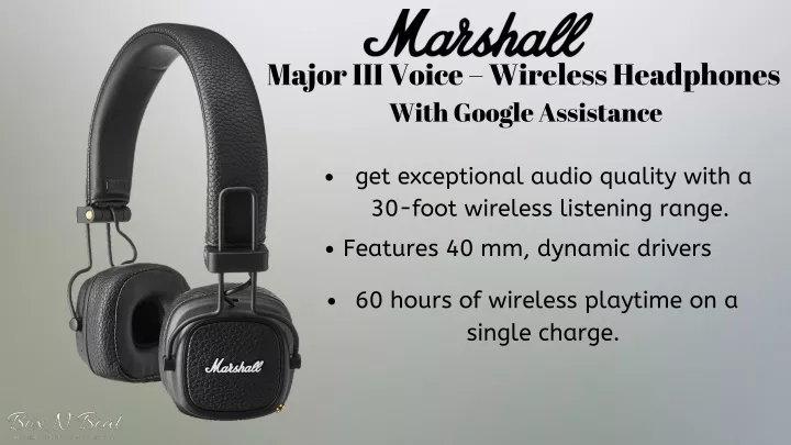 major iii voice wireless headphones with google