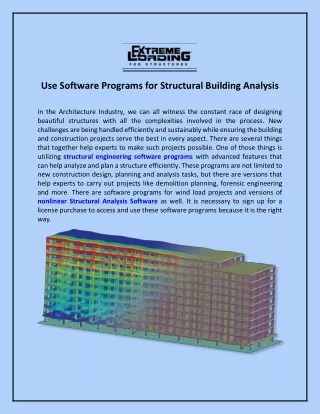 Use Software Programs for Structural Building Analysis