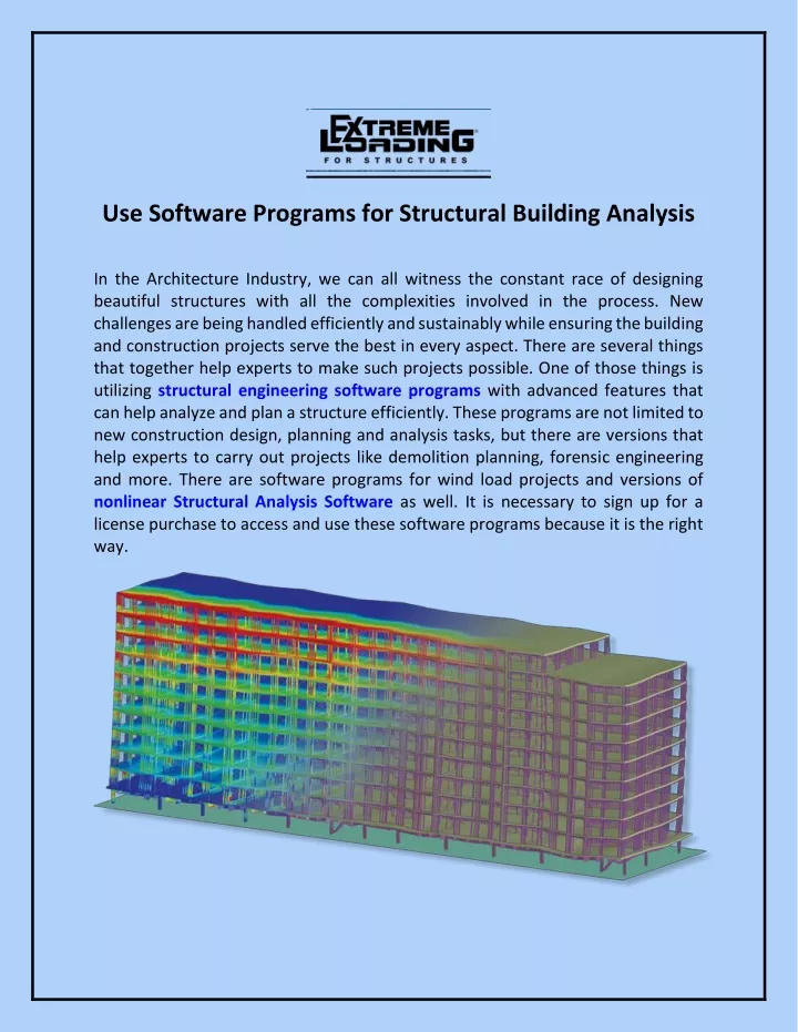 use software programs for structural building