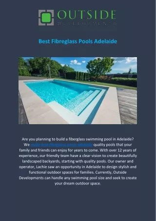 best fibreglass pools adelaide