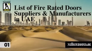 List of Fire Rated Doors Suppliers & Manufacturers in UAE