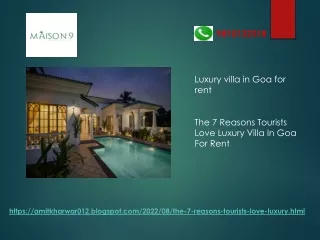 The 7 Reasons Tourists Love Luxury Villa In Goa For Rent