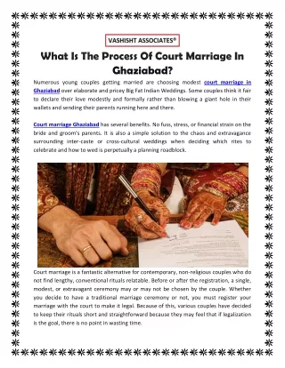 What Is The Process Of Court Marriage In Ghaziabad