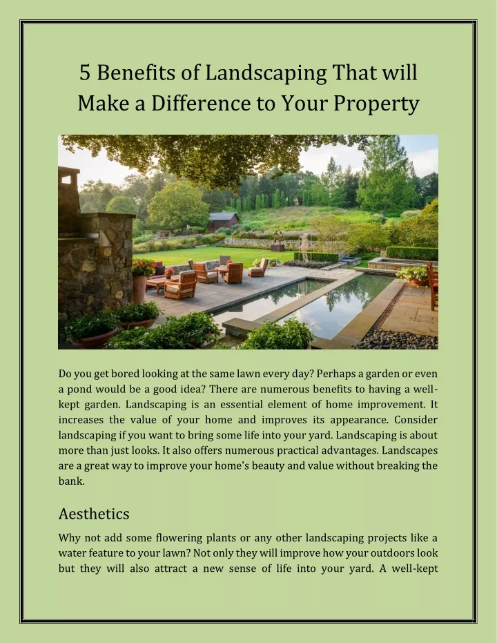 5 benefits of landscaping that will make