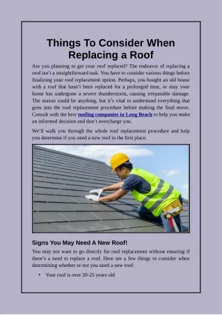 Things That Keep in Your Mind When Replacing a Roof