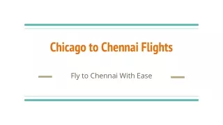 Chicago to chennai flights