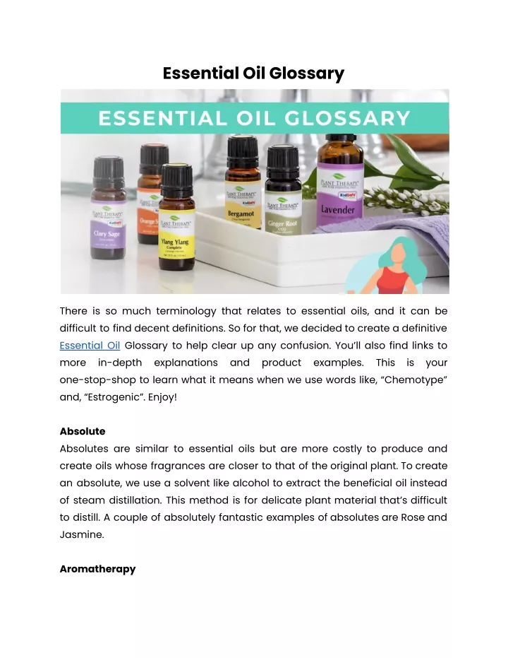 essential oil glossary
