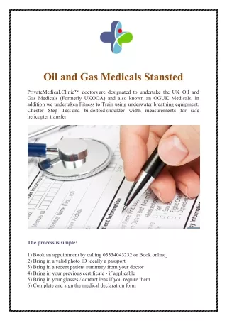 oil and gas medicals stansted