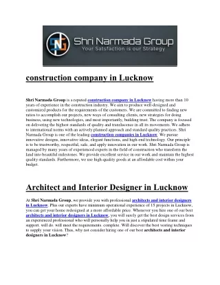 construction company in Lucknow - Sri Narmada Group