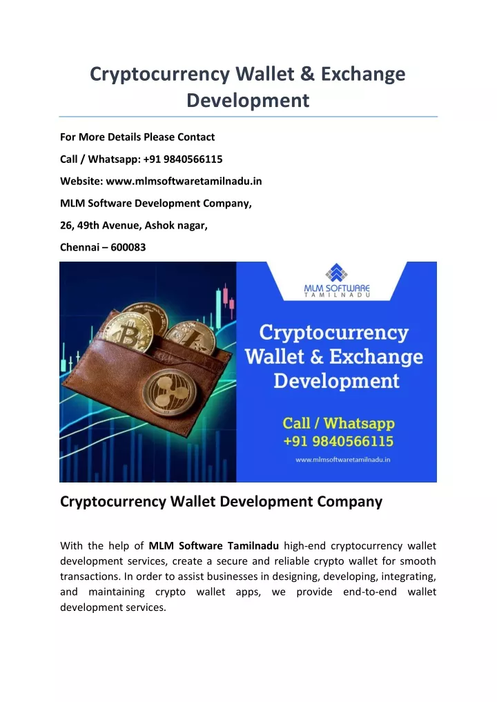 cryptocurrency wallet exchange development