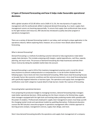 6 types of demand forecasting and how it helps
