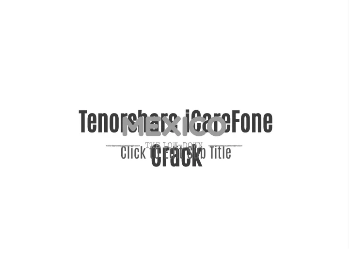 tenorshare icarefone crack