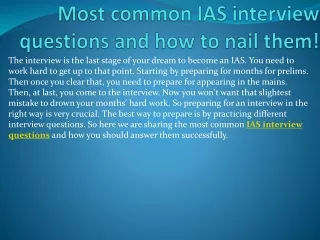 most common ias interview questions and how to nail them