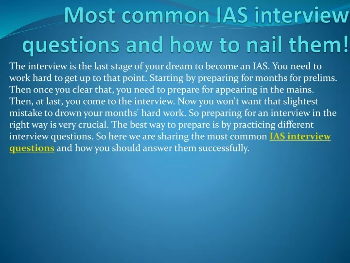 most common ias interview questions and how to nail them